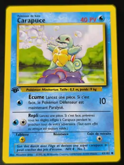 Carapuce 63/102 Edition 1 Ed 1 Set De Base Wizards Carte Pokemon FR - Image 2