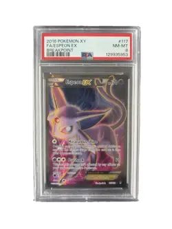 2016 POKEMON XY BREAKPOINT ESPEON EX #117 FULL ART PSA 8 NM #112784725 - Image 1