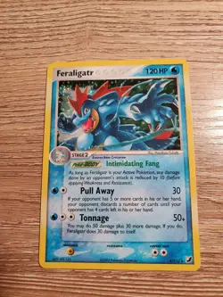 Pokemon Feraligatr Holo Ex Unseen Forces 4/115 HOLO SWIRL IN HAND SEE PIC - Image 2