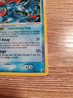 Pokemon Feraligatr Holo Ex Unseen Forces 4/115 HOLO SWIRL IN HAND SEE PIC - Image 5