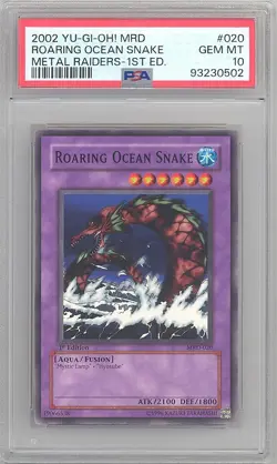 PSA 10 - Yu-Gi-Oh Card - MRD-020 - ROARING OCEAN SNAKE (c) *1st Ed* - GEM MINT - Image 1