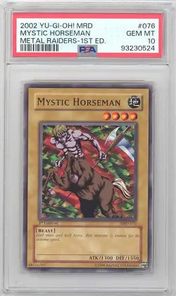 PSA 10 - Yu-Gi-Oh Card - MRD-076 - MYSTIC HORSEMAN (c) *1st Edition* - GEM MINT - Image 1