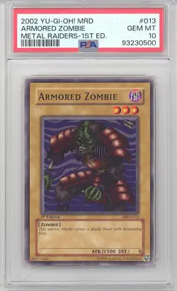 PSA 10 - Yu-Gi-Oh Card - MRD-013 - ARMORED ZOMBIE (c) *1st Edition* - GEM MINT - Image 1
