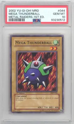 PSA 10 - Yu-Gi-Oh Card - MRD-044 - MEGA THUNDERBALL (c) *1st Edition* - GEM MINT - Image 1