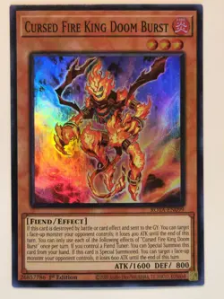 YuGiOh! Cursed Fire King Doom Burst ROTA-EN099 Super Rare 1st Edition Near Mint - Image 1