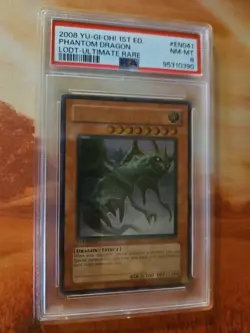 YUGIOH Phantom Dragon Ultimate Rare (UTR) 1st Edition LODT-EN041 PSA 8 - Image 1