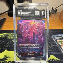 Bandai One Piece CCG Shanks OP09-001 Leader Alt Art Promo Holo TAG 9 2025 EN - Image 1