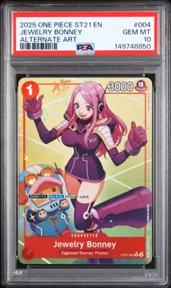 PSA 10 2025 ONE PIECE STARTER DECK ST21 EX GEAR 5 004 JEWELRY BONNEY ALT ART - Image 1