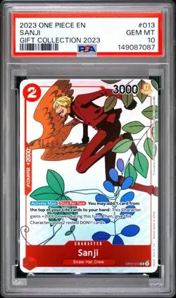 2023 ONE PIECE GIFT COLLECTION 2023 EN #013 SANJI PSA 10 - Image 1