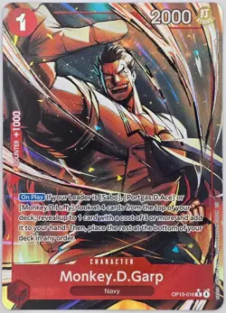 Monkey.D.Garp (Alternate Art) OP13-016 Carrying On His Will One Piece Foil NM - Image 1