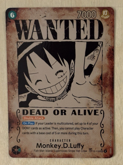 Monkey.D.Luffy Wanted Poster Carrying On His Will Alt Art SP OP13-118 One Piece - Image 2