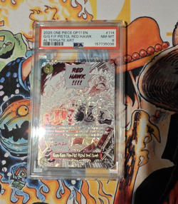 2025 One Piece CCG Gum-Gum Fire-Fist Pistol Red Hawk OP11-114 EN PSA Alt Art - Image 1