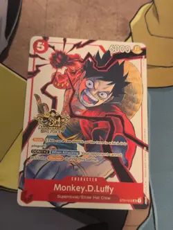 One Piece TCG Monkey.D.Luffy ST01-012 3rd Anniversary alt art promo - Image 1