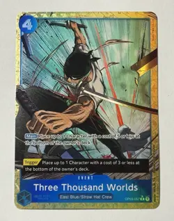 One Piece (Three Thousand Worlds) English Alt Art OP03-057 PRB-01 The Best Zoro - Image 1