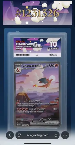 Pokemon TCG - Charizard EX - 151 (English) - ACE 10 - Perfect Subs ✅ - Image 3