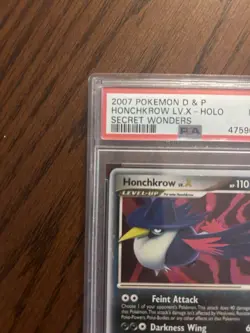 PSA 9 2007 Pokemon Secret Wonders Honchkrow LV.X 132/132 Ultra Rare Holo EN - Image 3