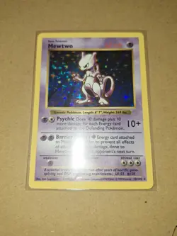 Pokemon WOTC Base Set Shadowless Holo Mewtwo 10/102 MP/LP - Image 1