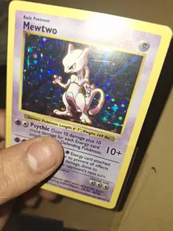 Pokemon WOTC Base Set Shadowless Holo Mewtwo 10/102 MP/LP - Image 3