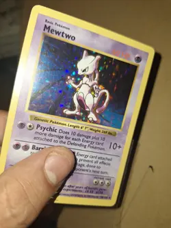 Pokemon WOTC Base Set Shadowless Holo Mewtwo 10/102 MP/LP - Image 5