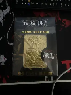 NEW SEALED - Yu-Gi-Oh 24 karat Gold Plated Card Red Eyes Black Dragon Limited Ed - Image 1