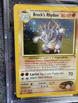 2000 Pokemon Gym Heroes Brock’s Rhydon Holo CGC 9 Mint (MT) Swirl 🌀 not PSA - Image 3