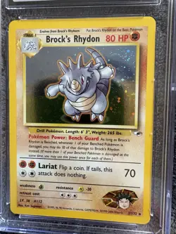 2000 Pokemon Gym Heroes Brock’s Rhydon Holo CGC 9 Mint (MT) Swirl 🌀 not PSA - Image 4
