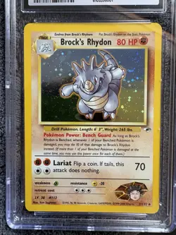 2000 Pokemon Gym Heroes Brock’s Rhydon Holo CGC 9 Mint (MT) Swirl 🌀 not PSA - Image 5