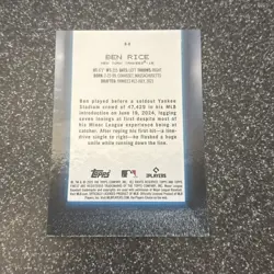 2025 Topps Finest Debut #D-8 Ben Rice RC - New York Yankees - Image 2