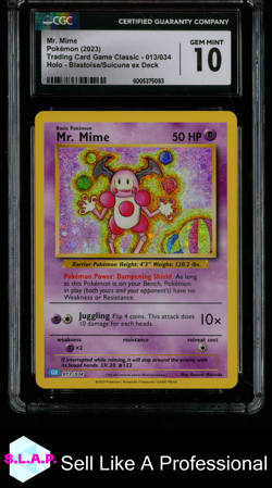 MR. MIME CLASSIC BLASTOISE &AMP; SUICUNE EX DECK - CLB HOLO 013POKEMON CGC 10 - Image 1