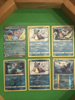 Pokemon Lapras Card Lot EX Reverse Holo Breakpoint Chilling Reign 6 Cards - Image 1