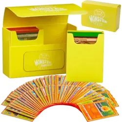 Monster Protectors Magnetic Double Deck Box Yellow, Holds 150 TCG Cards, Self - Image 1
