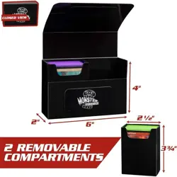 Monster Protectors Magnetic Double Deck Box Yellow, Holds 150 TCG Cards, Self - Image 3