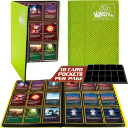 9 Pocket Trading Card Binder Holofoil Yellow Album w Side Loading Pockets - Image 1