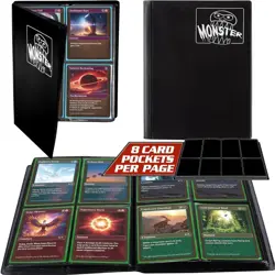 Monster 4 Pocket Trading Card Album Matte Black Binder, Anti Theft & Anti Drop - Image 1