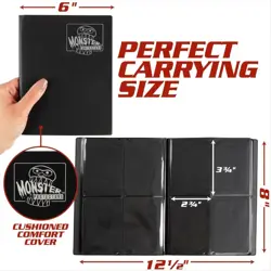 Monster 4 Pocket Trading Card Album Matte Black Binder, Anti Theft & Anti Drop - Image 2