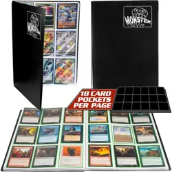 Monster Binder 9 Pocket Trading Card Album Matte Black w White Pages Holds 360 - Image 1