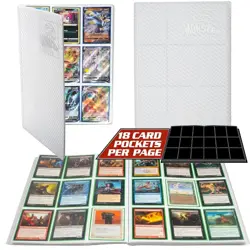 Monster 9 Pocket Trading Card Binder Holofoil White w White Pages Album, Anti - Image 1