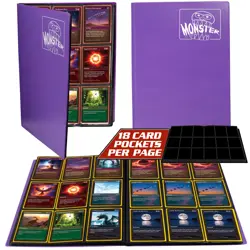 Monster Binder - 9 Pocket Trading Card Album - Holofoil Purple (Anti-Theft - Image 1
