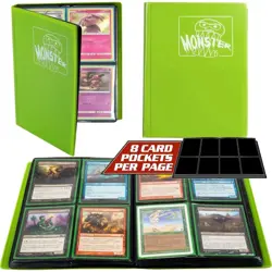 Monster 4 Pocket Trading Card Album Matte Green Binder, Anti Theft & Anti Drop - Image 1
