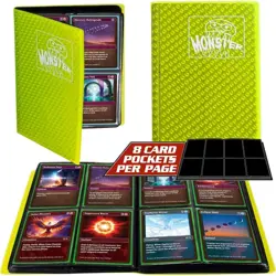 4 Pocket Trading Card Album Holofoil Lime Binder w Side Loading Pockets - Image 1