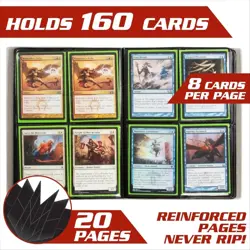 4 Pocket Trading Card Album Holofoil Lime Binder w Side Loading Pockets - Image 3