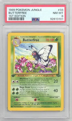 PSA 8 - Pokemon Card - Jungle 33/64 - BUTTERFREE (uncommon) *1st Edition* -NM-MT - Image 1