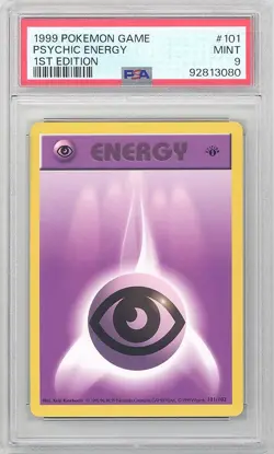 PSA 9 - Pokemon Card - Base 101/102 - PSYCHIC ENERGY (c) *1st Edition* - MINT - Image 1
