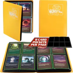 Monster 4 Pocket Trading Card Binder Matte Sunflower Orange Album, Anti Theft - Image 1