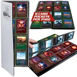 Monster 8 Pocket Trading Card Album Matte White Binder, Anti Theft & Anti Drop - Image 1