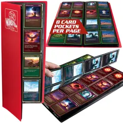 Monster 8 Pocket Trading Card Album Holofoil Red Binder, Anti Theft & Anti Drop - Image 1