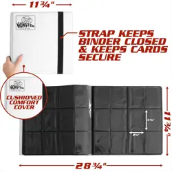 Monster XL White Zodiac 12 Pocket Trading Card Album Binder Holds 480 TCG Cards - Image 2