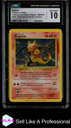 MAGMAR CLASSIC CHARIZARD &AMP; HO-OH EX DECK - CLC HOLO 006/034 POKEMON CGC 10 - Image 1