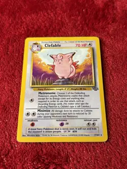 Clefable 17/64 Jungle Non Holo Wotc Vintage Pokemon Card Played - Image 1