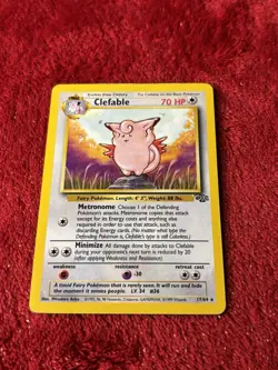 Clefable 17/64 Jungle Non Holo Wotc Vintage Pokemon Card Played - Image 5